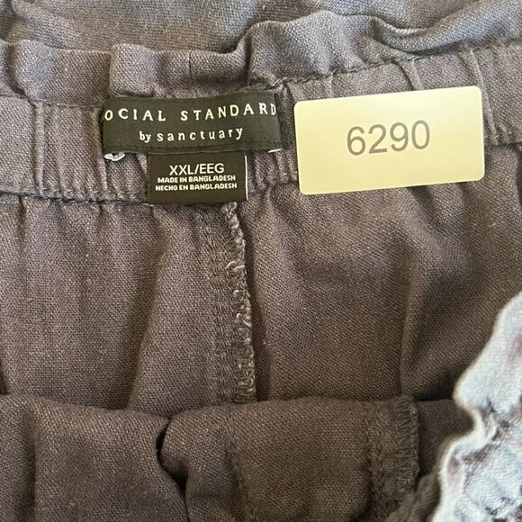 Social Standard by Sanctuary Jogger Pants XXL/EEG Blue Linen Blend Solstice - Picture 7 of 12